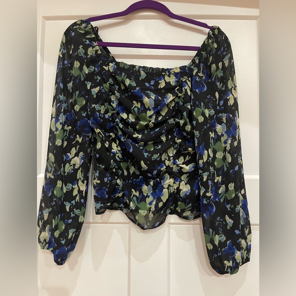 LUSH Hill Long Sleeve Rushed Blouse, New with tags